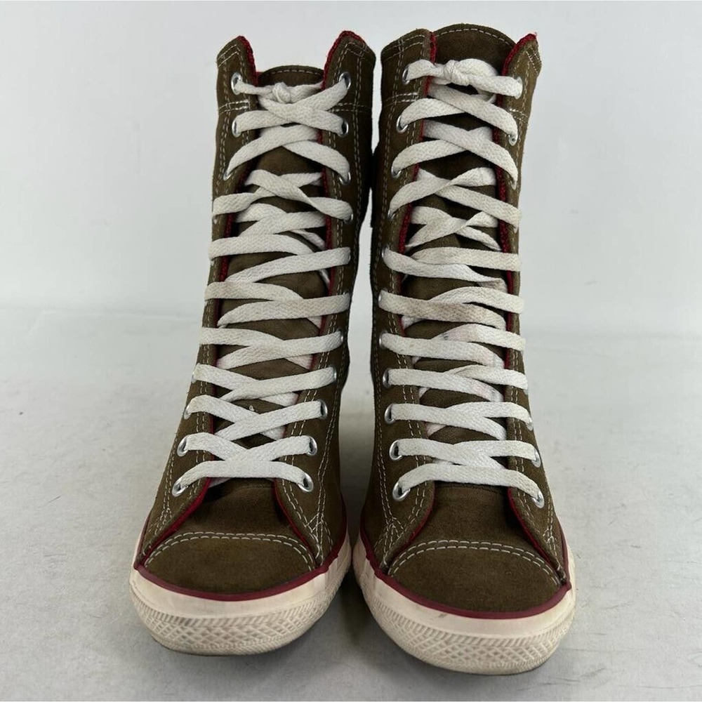 Converse Women's CT Hi-Ness XHI Brown Red Boots US 7 Wedge Lace-Up Sneakers - Picture 2 of 15